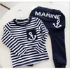 Marine Marine Sailor Jongens Sport Pakken Kinderkleding Set voor Jongen Kids Trainingspak T-shirts Broek Sets Jongens Kleding Sweatshirts 210413