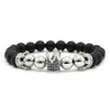 Pave Zircon Crown Bracelet Charm Men Handmade Black Matte Women Weaving Jewelry Stone Beads Bracelets