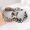 Moda Kadınlar Kafa Geniş Yan Bohemia Leopar Hairband Yetişkin Orta Çapraz Knot Casual Saç Aksesuarları Için