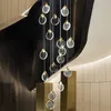 Compound attic crystal chandelier living room dining stair lamp decoration exhibition hall industrial rope Pendant Lamps