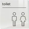 Maßgeschneidertes, hochwertiges, mattiertes Acryl-Schild „WC BABY CHANG MALE FAMALE“ für andere Türbeschläge