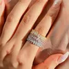 Trouwringen luxe liefde designer ring prinses vrouw 925 sterling zilver roze hart ovale zirkonia griffenzetting bruiloft verlovingsringen voor vrouwen diamant