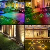 Lumières solaires au sol extérieur jardin cour patio disque lumière multicolore auto-changeant 10LED étanche éclairage de paysage enterré