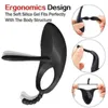 Wiederaufladbares Silikon -vibrierender männlicher Ringverstärker -Klitoris -Stimulation GP Point Orgasmus Sex Toys für Männer Paare X06025978795