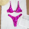 Sexy Colid underwire Micro Bikini Set Push Up Push Up Push Up Купальник Женщины Блестящие Купальники Женщины Двухфустный Купальный костюм Женщины