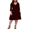 Plus Size Dresses White Lace Party Dress Women 2021 Spring Autumn Female V Neck Hollow Out Sleeve Casual Clothing