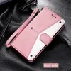 Cas de téléphone de portefeuille pour iPhone 15 14 13 12 11 Pro Max XR XS X 7 8 Plus Rivets Couture PU Le cuir Flip Kickstand Cover Cover With Multi Carte Slots