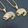 Pendant Necklaces Hip Hop Iced Out Bling Fish Necklace Gold Color Stainless Steel Sea Animal Men Hiphop Fashion Jewelry