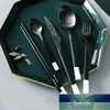 5st/set rostfritt stål servis set kniv och gaffel sked bordsartiklar biff chopstick sked set svart enkla västerländska tabellfabriksexpertdesign