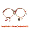 Link łańcuch 2pcs/zestaw moda biżuteria świąteczna urok bransoletki z kultami drzewa Świętego Mikołaja
