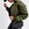 Fashion-Women's Down & Parkas Winter Jacket Argyle Cropped Coat Ultralight Thin Green Christmas Clothes 2022 Warm Casual Female Outwear