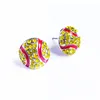 8 Colors Sports Softball Stud Earrings Party Supplies Crystal Rhinestone Basketball Baseball Rugby Softballs Earring For Women Jewelry