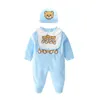 Младенческий мультфильм медведь детская одежда Girlboys с длинным рукавом папочка мумия детские Rompers Babygrow Sweetsuits Baby Romper 0-18 месяцев 210824