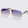 Sonnenbrille Klassische Retro-Legierung Metall Half Frame Marke Rechteck Männer Eyewear Hohe Qualität Frauen Sonnenbrille mit Originalkasten