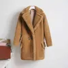 Fluffy Tjock Varm Faux Fur Coat Kvinnor Konstgjord Plush Jacket Kvinnors Teddy Bear Coats Kvinna Vinter Solid Knapp Jackor 211123