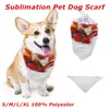 De gros! Écharpe à Sublimation pour chien 100% Polyester, blanc, blanc, Triangle, tissu pour animaux de compagnie, transfert de chaleur, écharpe pour cou de chat, cravate A12