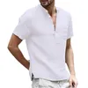 T-shirts pour hommes 2021KB T-shirt à manches courtes d'été coton et lin LED chemise décontractée mâle respirant S-3XL