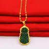 Anhänger Halsketten Buddhistische Guanyin Halskette Chinesischer Stil Grün Weiß Ornament Maitreya Buddha Amulett Hinduismus Schmuck249s