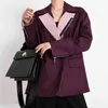 Printemps doux femmes veste revers couleur unie fermeture éclair double boutonnage chic blazer costume manteau dames costumes outwear16Q206 210510