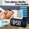 MICLOCK Digital Alarm Clock Temperature and Humidity Large Mirror LED Electronic with USB Charger Display Table 220311