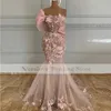 Robe de bal à fleurs roses, style sirène, épaules dénudées, perles, robes de fête d'anniversaire, de Cocktail, 2022
