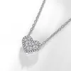 Роскошные женщины 925 стерлингового серебра Cubic Zircon ожерелье кулон наборы романтического дизайна сердца подарочные украшения свадебные ожерелья XDZ076