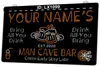 LX1099 Your Names Mug Man Cave Bar Come Early Stay Late Light Sign Dual Color 3D Engraving
