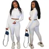 Ontwerper Dames Trainingspakken 2 Stuk Set Hoge Kraag Geborduurde Brief Zip Top Leggings Sports Outfits Dames Casual Jogging Pakken