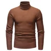 Design Casual Men Winter Sweaters Solid Color Turtle Neck Long Sleeve Sticked Slim Mens tröja Pullover Knit2130