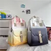 배낭 그라데이션 클래식 가방 한국 세련된 대용량 대용량 청소년 schoolbag 대학 학생 노트북 bookbag tiedye 여성 여성