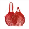 Torby na zakupy Torebki Warzywa Owoce Grocery Torba Shopper Tote Mesh Netal Woven Torby Bawełniane String Organizator Daj260