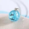 Collier de personnalité à la mode pour femmes, pendentif créatif Simple, bleu ciel, nuages blancs, oiseau étoile, tendance 2021, cadeau de fête, chaîne 216D