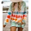 Casual Dresses Long Sleeve Dress Tie Dye Women Fall Clothes For 2021 Mini Plus Size Clothing Vestidos