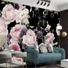 ロマンチックな3D花の壁掛け壁紙花の壁画モダンな家の装飾絵画の壁紙壁紙