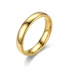 Women Rose Gold Color Ring 4mm Wedding Band 925 Sterling Silver Rings