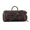 Bolsas de lona Crazy Horse Leather Overnight Bolsa de fin de semana Equipaje de viaje de moda Duffle Luxury Men Brown Coffee