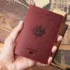 French Prawdziwej Skóry Paszport Case Pokrywa Posiadacz Retro Wizytówki Uchwyt Karty Kredytowe ID Posiadacze prezent dla niego 1xbjk2104