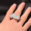 Хип-хоп с боковыми камнями Кольца на заказ DIY Персонализированные буквы кольца замороженные полные Zircon Time 20 дней