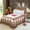 シックな赤い花の花プリント水彩のベッドシート250x250cmの起毛綿の超柔らかい平らなシートのベッドカバー210626