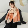 Cashmere Scarf Foulard Warm Winter Women Scarves Retro Flower Print Pashmina Shawls Wraps Blanket Neck Bufanda 220114