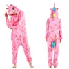 Inverno Donna Uomo Unisex Adulto Cartoon Onesies Pigiama animale Unicornio Unicorno Flanella Camicia da notte Sleepwear Tute intere