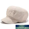 Breathable Cotton Linen Summer Painter Hat Solid Vintage Octagonal Cap Blank Retro Newsboy Beret Cap Women Girl Visor Cap Bone Factory price expert design Quality