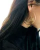 Rongho Brand Metal Letter Femme Baby Hoop Earrings For Women Gold Circle Hiphop Earring Pendant Vintage Jewelry & Huggie