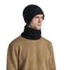 Berets Fashion Winter Warm Men Women Solid Knitted Fleece Windproof Hood Scarf Hat Sets Daily Knit Hats For Adult Davi22