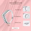 Fashion 100% Real 925 Sterling Zircon Crown Finger Ring Classic Stackable Silver Jewelry For Women Wedding Christmas Gift 210707