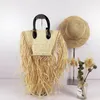 Вечерние сумки Bolsos De Paja Con Borlas Para Mujer Bandoleras Tejidas Mimbre Dise ador Papel Lujo Hecho A Mano Hombro Tipo325q