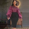 Women Two Pieces Set One Shoulder Blouse Shirt High Waist Skirt Suit Classy Modest Vintage Elegant Matching Sets for Office Lady 210416