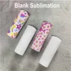 US STOCK 20oz Sublimation Water Bottles Straight Tumblers Blanks White 304 Stainless Steel Vacuum Insulated Slim DIY Cup Car Coffee Mugs