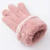 Fingerless Gloves Winter Suede Ladies Five Fingers Koreansk version Plus Velvet Studenter Varm pekskärm