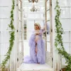 Kobiety w ciąży Photosear Fotografie Suknie Lekkie Purpurowe Wielopoziomowe Ruffles Z Długim Rękawem Tulle Robe Suknia Szlafrok Nightdress Na Wedding Party